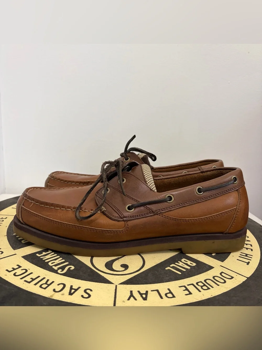 World Wide Sportsman Brown Leather Lace Up Boat Shoe Men’s Size 11 M